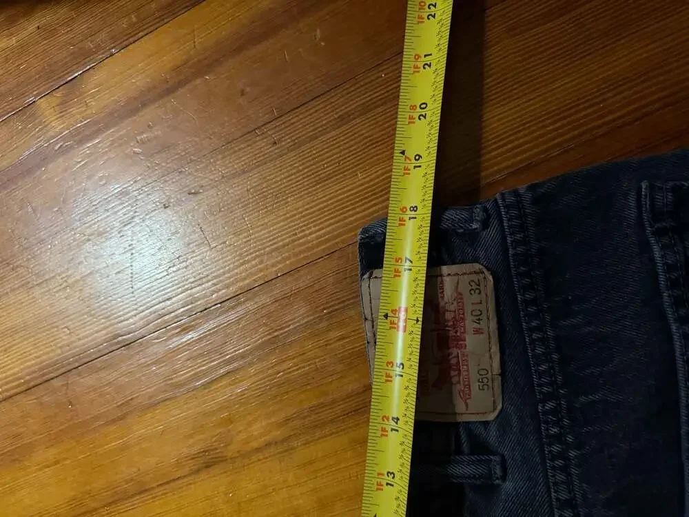 Levi's 550 Relaxed Fit Black Denim Jeans, Men's Size 40x32